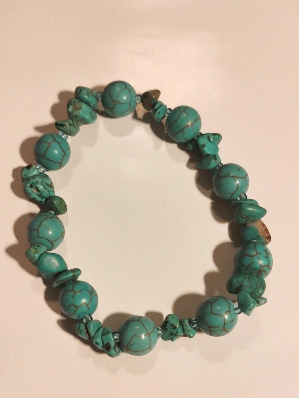 Turquoise Color Beaded Stretch Bracelet